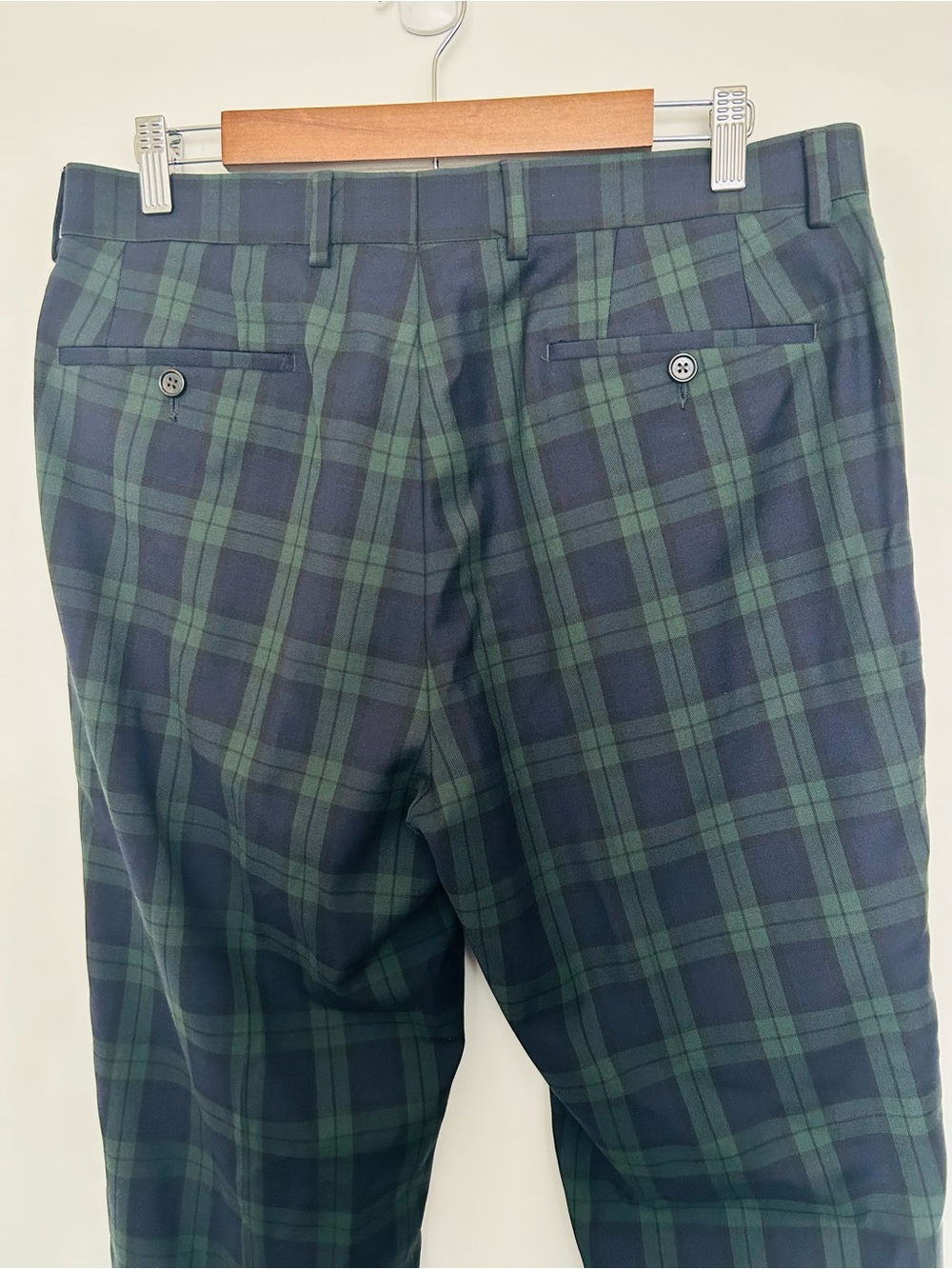 Lauren Ralph Lauren Men’s Dress Pants Tartan Green 100% Wool Preppy 33x32 - Picture 5 of 6
